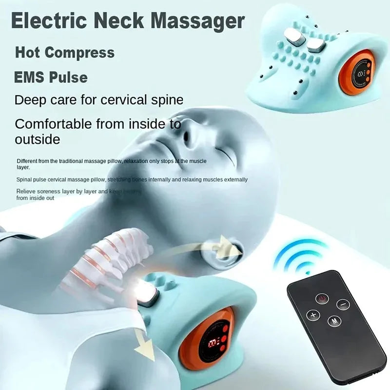 Neck Stretcher Massager with Heat and Traction