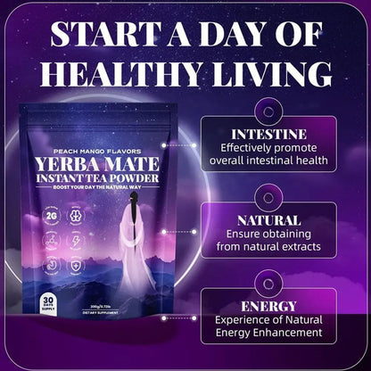 Peach Mango Prebiotic Probiotic Tea Powder with Yerba Mate