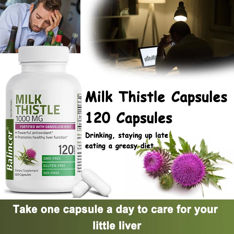 Milk Thistle Capsules | Liver Support Supplement (30/60/120 Count)