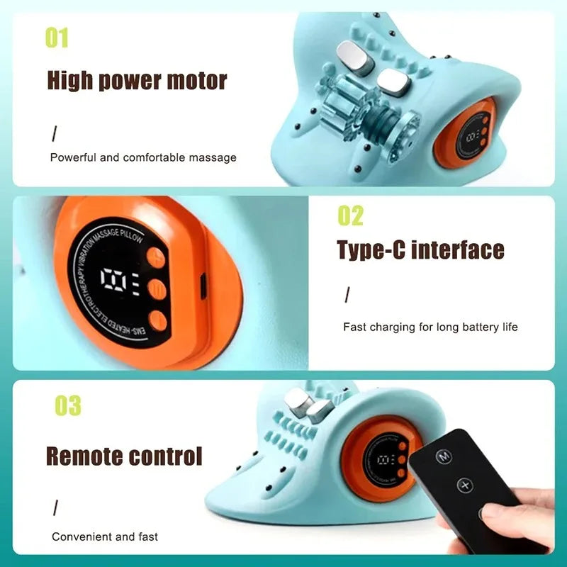 Neck Stretcher Massager with Heat and Traction