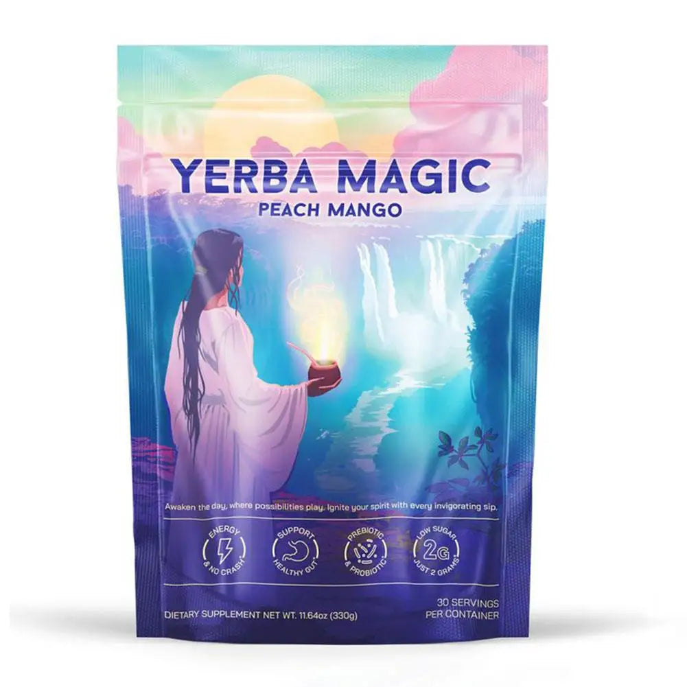 Peach Mango Prebiotic Probiotic Tea Powder with Yerba Mate
