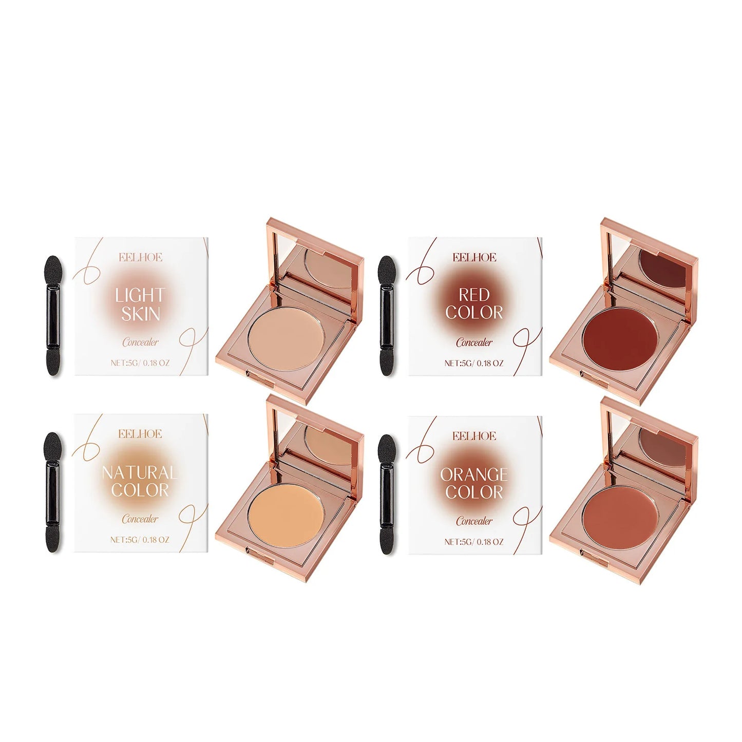 EELHOE Color Correcting Concealer Quad, 4 Shades, 5g