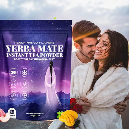 Peach Mango Prebiotic Probiotic Tea Powder with Yerba Mate