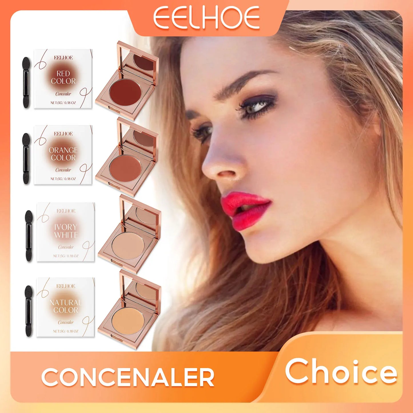 EELHOE Color Correcting Concealer Quad, 4 Shades, 5g